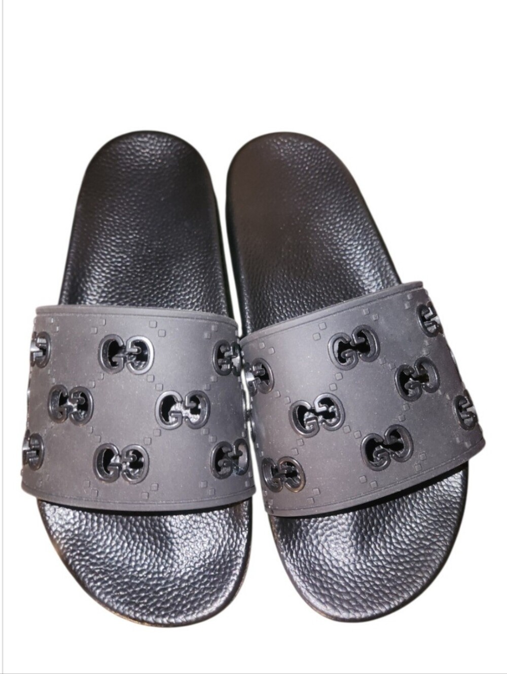 NWOB Gucci GG Embossed Rubber Pool Slide Sandals - Picture 2 of 9